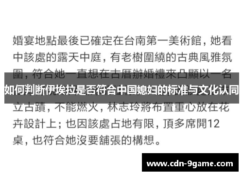 如何判断伊埃拉是否符合中国媳妇的标准与文化认同