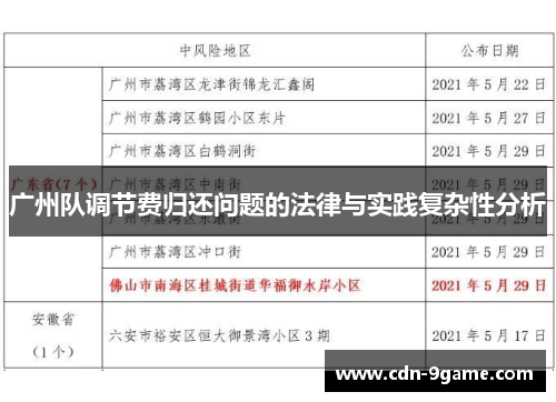广州队调节费归还问题的法律与实践复杂性分析